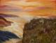 ---Riesenberg am Meer - Marianne Koroll - Ãl auf Leinwand - Himmel-Meer-Sonnenuntergang - Naturalismus-Realismus