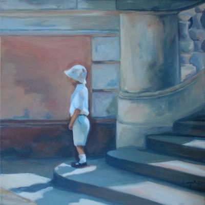Junge auf der Treppe- - ingrid wenz-gahler - Array auf - Array - Array Junge auf der Treppe- - ingrid wenz-gahler - Array auf - Array - Array