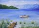 Bergsee mit Boot - Rainer Hillebrand - Acryl auf  - Berge-See-Sommer - GegenstÃ¤ndlich-Naturalismus-Realismus