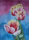 TrÃ¤umende Tulpen - Egon Rathke - Aquarell auf  - Blumen-Stillleben - GegenstÃ¤ndlich-Naturalismus-Realismus