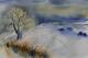 Winter in der Oberlausitz - Angelika Hiller - Aquarell auf Karton - Landschaft - 