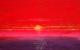 Sonne scheint rot und drÃ¼ckend - Andrea Maria Toscano - Acryl-Kreide-Mischtechnik auf Leinwand - Mystik-KÃ¼ste-Himmel-Meer-Feuer-Sonnenuntergang - Expressionismus