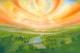 Eine Welt - Silvian Sternhagel - Ãl auf Leinwand - Fantastisch-Himmel-Wiese-Wolken - Expressionismus-GegenstÃ¤ndlich-Impressionismus-Klassisch-Naturalismus