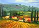 In der Toscana - Werner Meier - Acryl auf Karton - Botanik-Himmel-Wiese-Wolken - Naturalismus