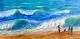 Strandspiele - Frank Finny - Acryl auf Leinwand - Menschen-Meer - Impressionismus