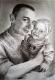 Vater mit seinem Kind - Vilinskiy Nic - Tinte-Tusche auf Papier - Kinder-MÃ¤nner - Realismus