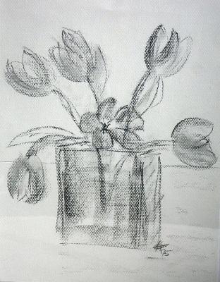 Vase mit Tulpen - Kristin Gräfin von Montfort -  auf  - Array - 