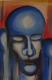 Blauer Kopf - Michael Haack - Zeichnung auf  - Menschen - 