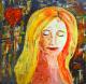 Jasmina`s Traum - Silvia  Kafka - Acryl auf Leinwand - Fantastisch-Gesichter-Harmonie-Hoffnung-Liebe-Sehnsucht-Zuneigung - Impressionismus