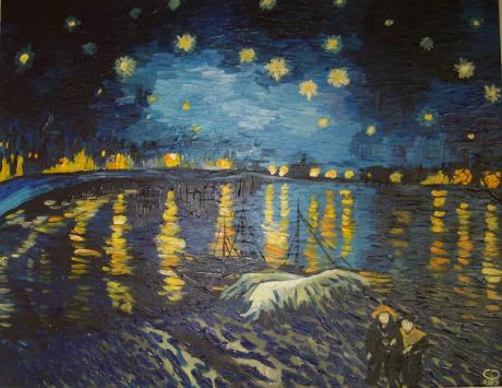 Sternennacht über der Rhône nach Vincent van Gogh - Christin Dahms - Array auf Array - Array - Array Sternennacht über der Rhône nach Vincent van Gogh - Christin Dahms - Array auf Array - Array - Array