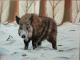 Wildschwein - Wassilij Dahmer - Ãl auf Leinwand - Wildtiere-Winter - Realismus