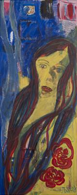 Frau mit roten Blüten - Martina Heyd-Jilg - auf - Array - Frau mit roten Blüten - Martina Heyd-Jilg - auf - Array -
