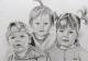 --- - Wassilij Dahmer - Zeichnung auf  - Gesichter-Kinder-MÃ¤dchen - 