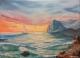 --- - Wassilij Dahmer - Ãl auf Leinwand - Meer-Wolken-Abend - Realismus