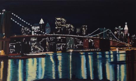 New Yorks Brooklyn Bridge by night - Claudia Lüthi - Array auf Array - Array - Array