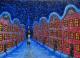 Winternacht im HollÃ¤ndische Virtel, Potsdam   - Emma Anders - Ãl auf Leinwand - Abend-Weihnachten - Impressionismus