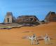 Kamele vor Pyramide - Claudia LÃ¼thi - Ãl auf Leinwand - Architektur-Kamele-Wildtiere-WÃ¼ste - GegenstÃ¤ndlich-Realismus