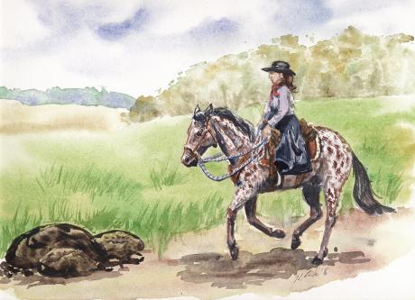 Cowgirl mit Appaloosa - Karin Liste - Array auf - Array - Cowgirl mit Appaloosa - Karin Liste - Array auf - Array -