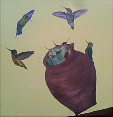 der Krug voller Kolibris - Malgorzata Rosinska - Array auf Array - Array - Array