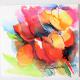 Tulpen 2017 IV - Evelyn Brosche - Aquarell auf  - Blumen - 
