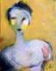 ---Frau vor gelbem Hintergrund - Karl-Heinz Schicht - Acryl auf Leinwand - Menschen - Expressionismus