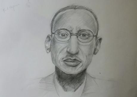 Portraitstudie (Paul Kagame) - Nagip Naxhije Papazi - Array auf Array -  - Array