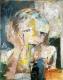 ---Der einsame Gast - Karl-Heinz Schicht - Acryl auf Leinwand - Menschen - Abstrakt-Expressionismus-Figuration