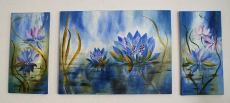 Blaue Lotusblüten - Witburg Dähling -  auf Array - Array - 