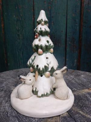 Weihnachtsbaum mit Schneehasen - Anna Kirsche - Array auf  - Array - 