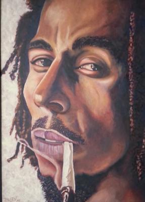 Bob Marley mit Spliff - Peter Zahlten - Array auf Array - Array - 