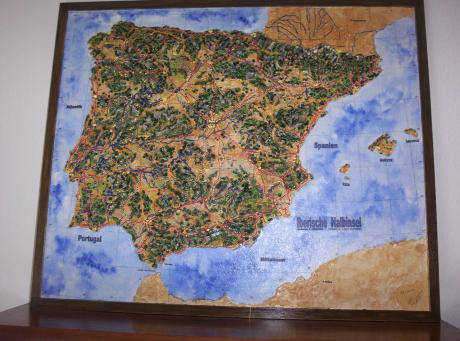 ---3d-Reliefbild Handmodelliert \Spanien/Portugal - Ottmar Gebhardt - Array auf - Array - ---3d-Reliefbild Handmodelliert \Spanien/Portugal - Ottmar Gebhardt - Array auf - Array -