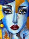 La azafata - Sonia Lanz - Acryl auf  - Frauen-Gesichter - 